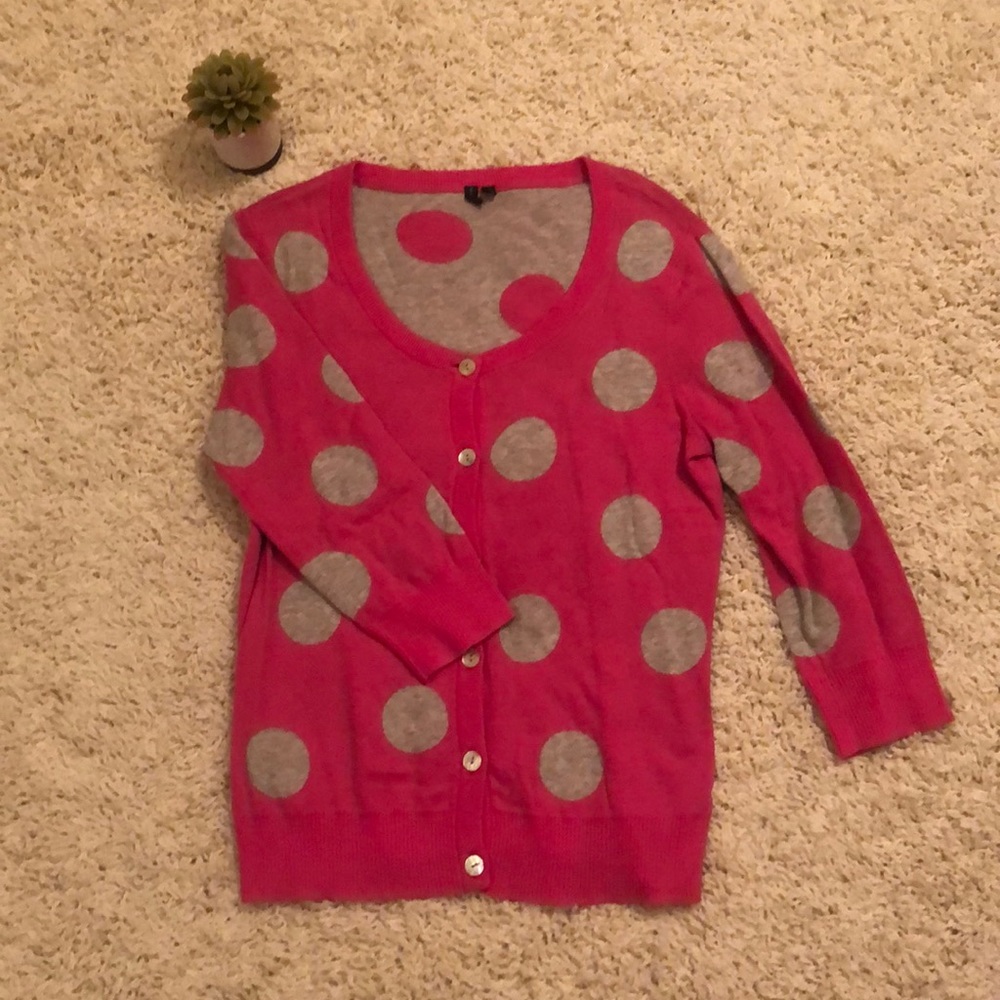 Polka Dot Pink Cardigan
